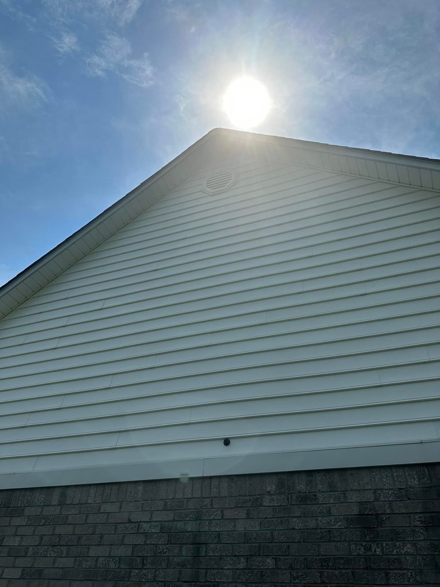 Vinyl Siding Gable — Mold & Mildew Treatment, after professional cleaning by Mobile Magic in Jackson, TN