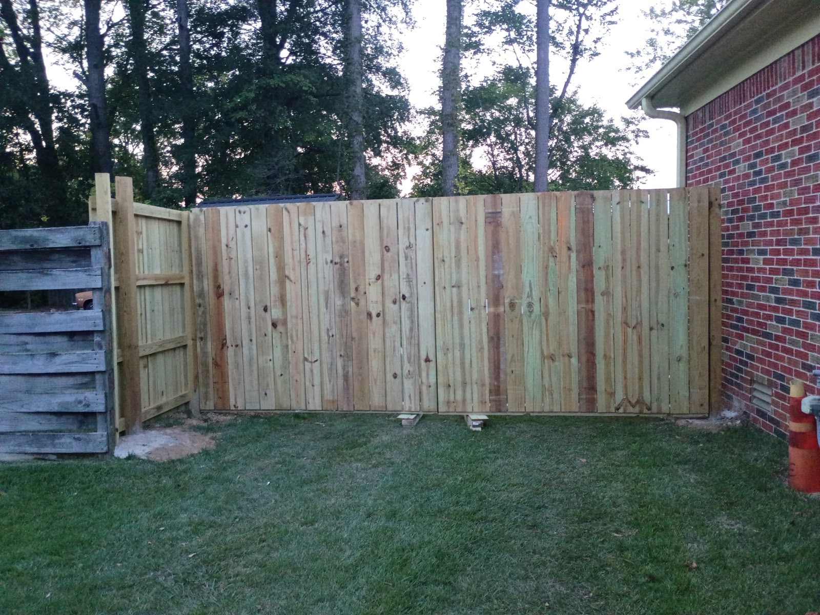 New wood deck and steps built at a back porch