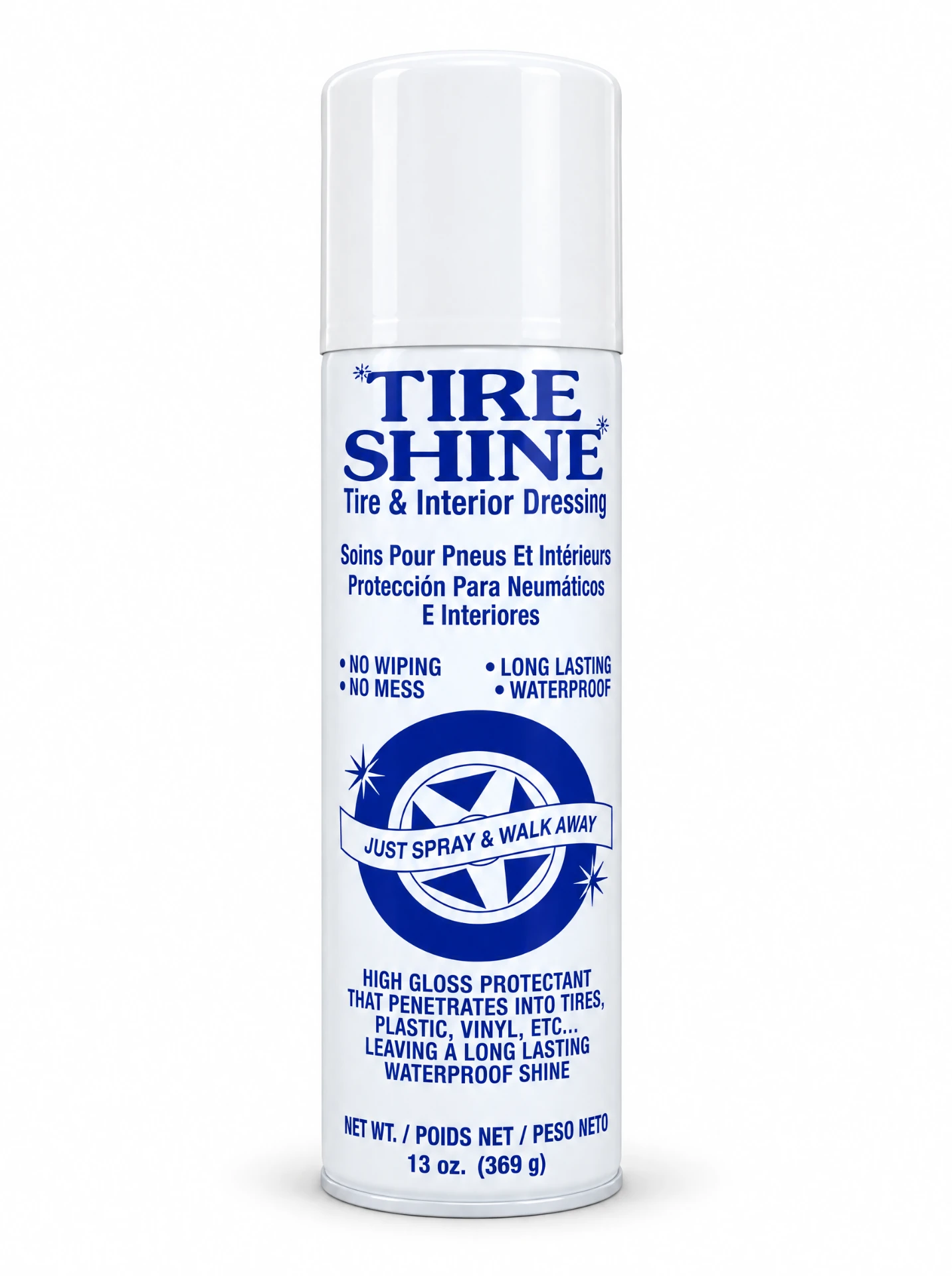 Tire Shine spray — high-gloss tire shine and interior dressing, 13 oz can, for sale online