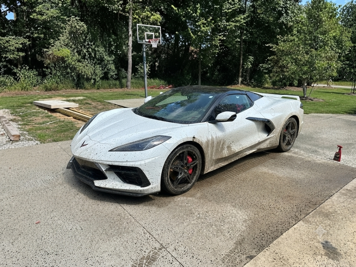 Chevrolet Corvette — Exterior Hand Wash & Detail, before professional cleaning in Jackson, TN
