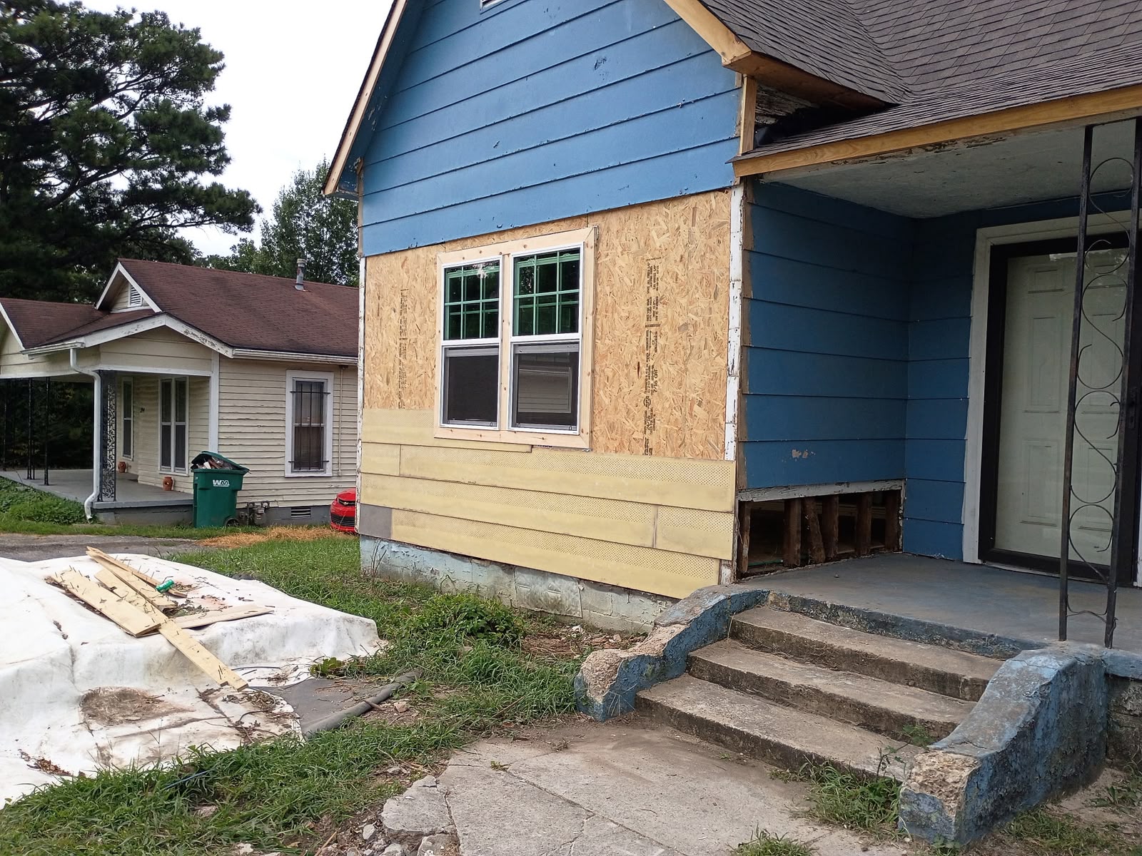 Completed exterior remodeling work on a Jackson, TN home